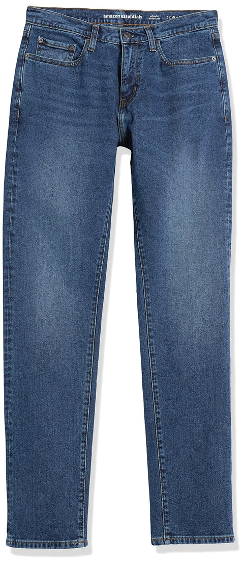 Amazon Essentials Men's Athletic-Fit Stretch Jeans - Medium Wash, 34W x 31L Amazon Essentials
