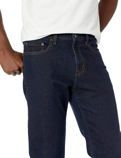 Amazon Essentials Men's Straight-Fit Stretch Jean, Rinsed, 36W x 30L Amazon Essentials