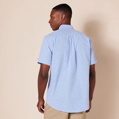 Amazon Essentials Oxford Shirts for Men - Regular-Fit, Short-Sleeve, Blue, Large Amazon Essentials
