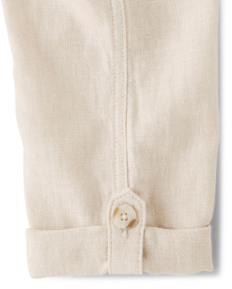 Gymboree,and Toddler Drawstring Linen Pants,Bisquit,4T