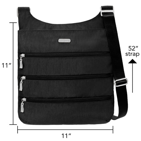 Baggallini unisex adult Big Zipper Travel Crossbody cross body handbags, Gray, One Size US Baggallini