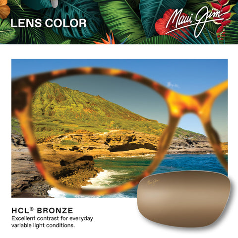 Maui Jim Men's and Women's Mixed Plate Polarized Rectangular Sunglasses, Matte Tortoise Rubber/HCL® Bronze, Medium Maui Jim