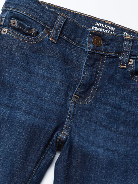 Amazon Essentials Outdoor Girls' Skinny Fit Stretch Jeans, Medium Wash, Size 6