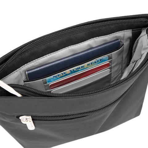Travelon Anti-Theft Classic Mini Shoulder Bag, Black, One Size, 8.5 x 8.5 x 2 Travelon