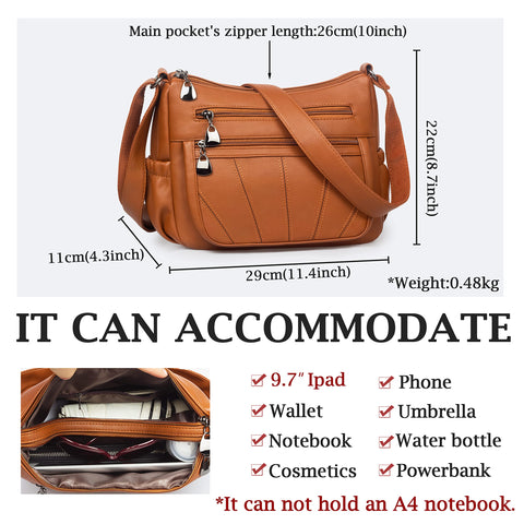 Crossbody Purse for Women Ladies Soft PU Leather Shoulder Bag Medium Roomy Handbag Fashion Tote Top Handle Satchel VOLGANIK ROCK