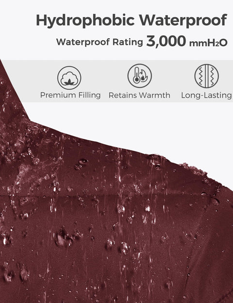 wantdo Women's Hooded Winter Jacket Light Weight Puffer Jackets Wine Red Small