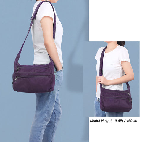 VOLGANIK ROCK Crossbody Bag for Women Waterproof Messenger Shoulder Bag Casual Nylon Purse Handbag Multi Pocket Lightweight Travel Bag VOLGANIK ROCK