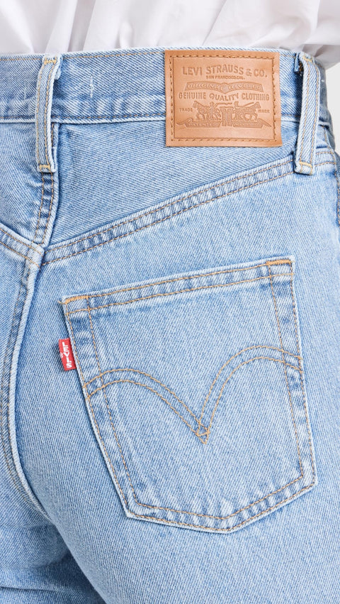 Levi's Women's Ribcage Wide Leg Jeans, Far and Wide, Blue, 26