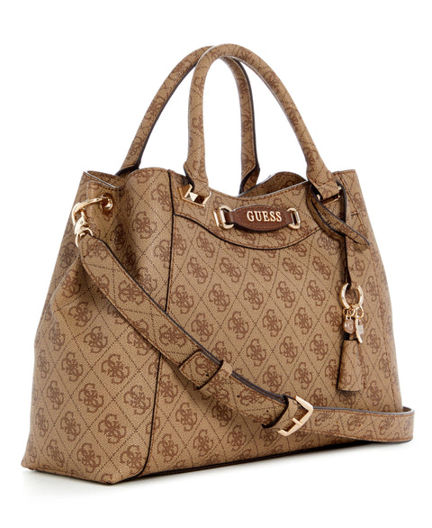GUESS Emera Girlfriend Satchel, Latte Logo GUESS