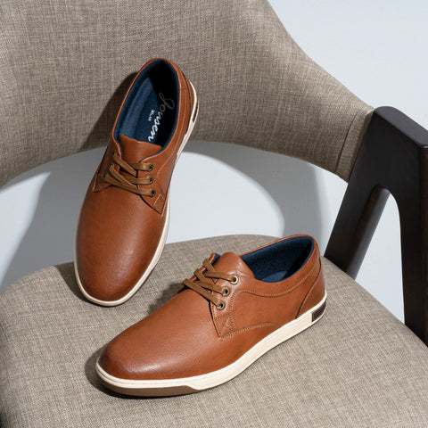 Jousen Men's Casual Shoes Memory Foam Mens Fashion Sneakers Business Dress Sneaker (A81Q06 Brown 10)