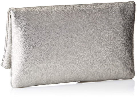 The Drop Women's Southampton Zipper Foldover Clutch, Metallic Silver, One Size The Drop
