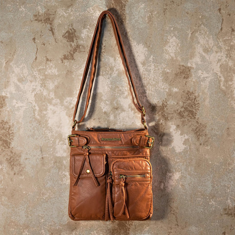 Montana West Multi Pocket Crossbody Purse for Women Shoulder Bag Ultra Soft Washed Vegan Leather Travel Bag,MWC-046CM Montana West