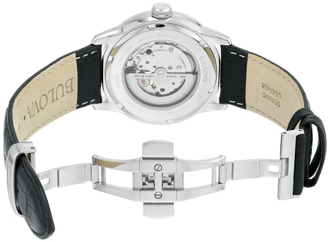 Bulova Men's 42mm Automatic Watch with 24-Hour Sub Dial, Exhibition Caseback, Luminous Hands Bulova