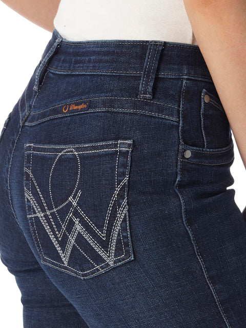 Wrangler Women's Q-Baby Mid Rise Boot Cut Ultimate Riding Jean, Boot Scootin, 3-34