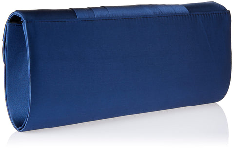Jessica McClintock womens Angel Satin Tuxedo Flap Evening Clutch, Navy, One Size Jessica McClintock