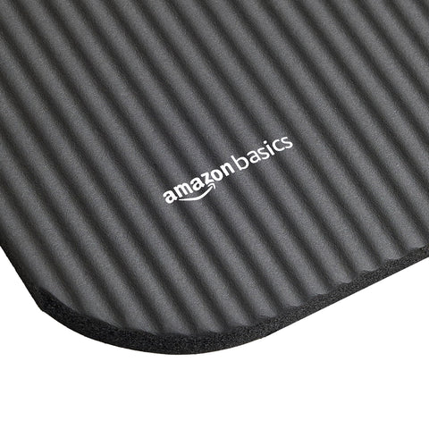 Amazon Basics 1/2 Inch Extra Thick Exercise Yoga Mat with Carrying Strap, Cushioned Support, for Fitness and Gym Workouts, Black Amazon Basics