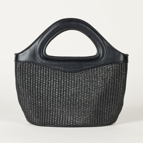 The Drop Women's Xiomara Mini Tote Black Straw, One Size