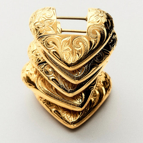 Hey Harper Hoop Gold Engraved Heart Daphne Anisa Earrings For Women Trendy - Lightweight Waterproof & Sweatproof Jewerly
