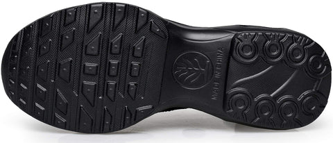 DOUSSPRT Womens Walking Sneakers Slip on Sock Shoes Mesh Air Cushion Platform Workout Tennis Loafers Fashion Casual 002 allblack US Size 8 DOUSSPRT