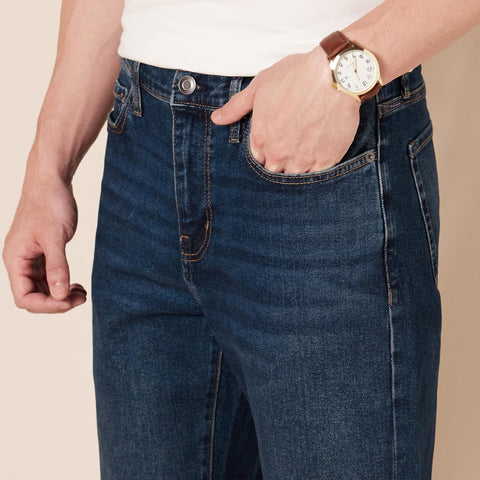 Amazon Essentials Men's Straight-Fit Stretch Jean - Discontinued Colors, Dark Wash, 34W x 30L