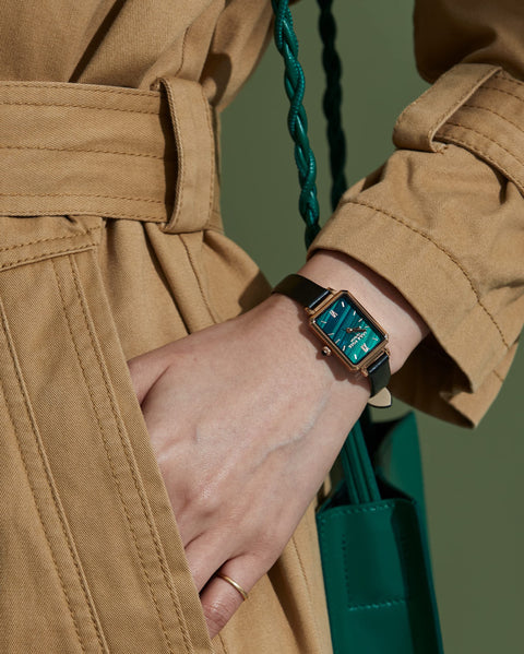 Lola Rose Dainty Women's Wrist Watch: Green Malachite Dial, Wrapped by Stylish Gift Box, Elegant Present for Ladies and Loved Ones Lola Rose