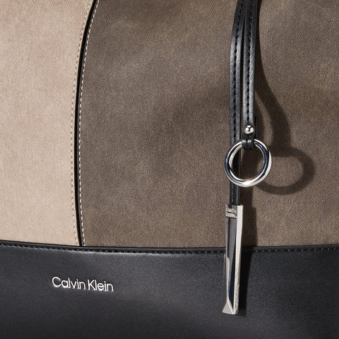 Calvin Klein Gabrianna Novelty North/South Key Item Tote, Grey Combo Calvin Klein