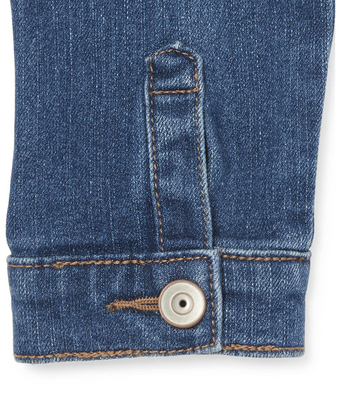The Children's Place girls Basic Denim Jacket, Azure Wash, Large US