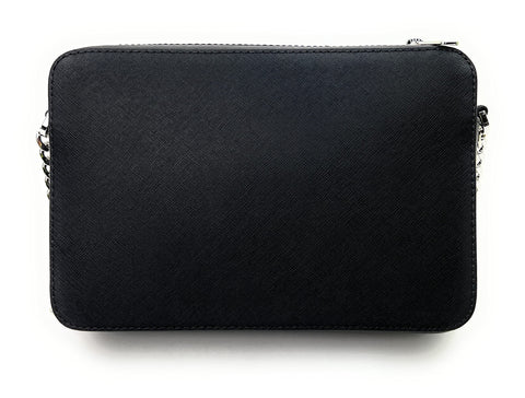 Michael Kors Women's Jet Set Item Crossbody Bag in Black with Silver hardware (Black/Silver) Michael Kors