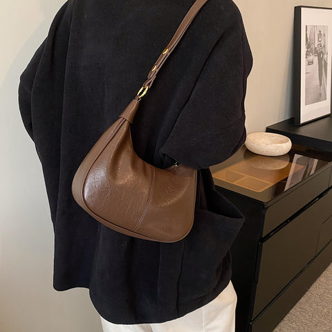 JYG Small Hobo Bags for Women Retro Crescent Coffee Shoulder Purse Fall Soft Crossbody Handbag 2025