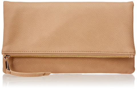The Drop Women's Southampton Zipper Foldover Clutch, Taupe, One Size The Drop