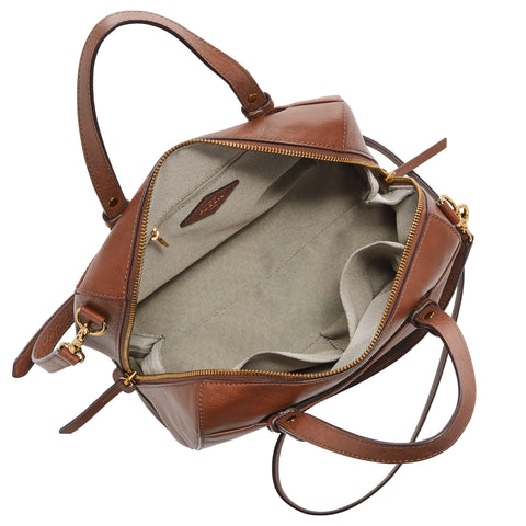 Fossil Women's Rachel Leather Satchel Purse Handbag, Brown (Model: ZB7256200) Fossil