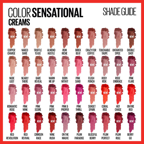 Maybelline Color Sensational Lipstick, Lip Makeup, Cream Finish, Hydrating Lipstick, Nearly There, Nude ,1 Count MAYBELLINE