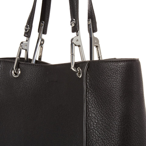 Calvin Klein Reyna North/South Tote, Black/Silver Calvin Klein