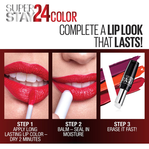 Maybelline Super Stay 24, 2-Step Liquid Lipstick Makeup, Long Lasting Highly Pigmented Color with Moisturizing Balm, Blush On, Pink, 1 Count MAYBELLINE