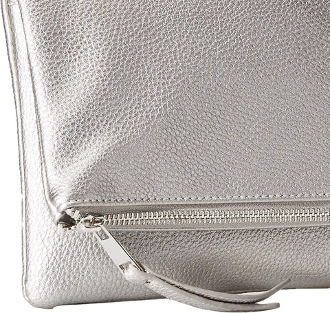 The Drop Women's Southampton Zipper Foldover Clutch, Metallic Silver, One Size The Drop