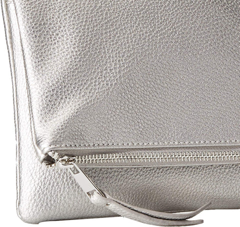 The Drop Women's Southampton Zipper Foldover Clutch, Metallic Silver, One Size The Drop