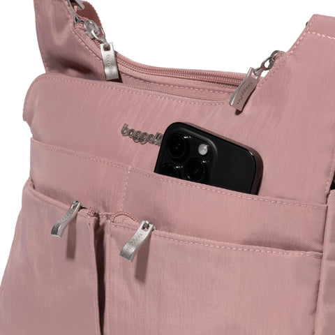 Baggallini Cross Over Crossbody Bag for Women - Lightweight Water-Resistant Travel Bag - Adjustable Strap Extar Pockets Baggallini