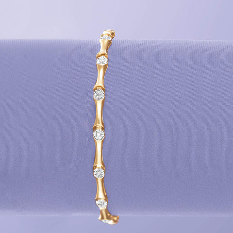 Ross-Simons 0.10 ct. t.w. Diamond Station Bracelet in 18kt Gold Over Sterling. 7.5 inches Ross-Simons