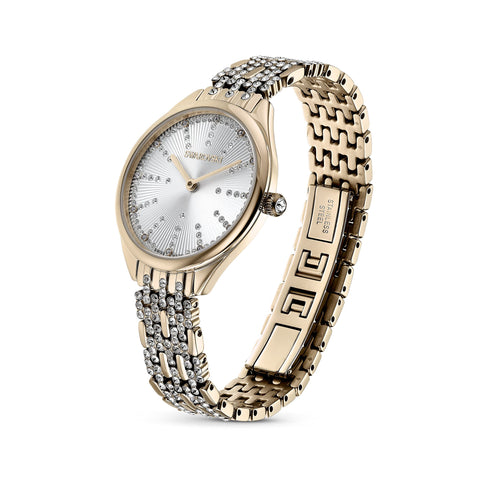 SWAROVSKI Unisex-Adult's Attract Stainless Steel Swiss Quartz Watch with Metal Strap, Gold, 0 (Model: 5516305) SWAROVSKI