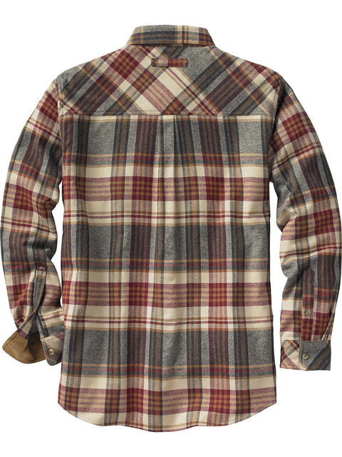 Legendary Whitetails Mens Flannel Shirt Long Sleeve Button Down 100% Cotton, Cedarwood Plaid, LRG