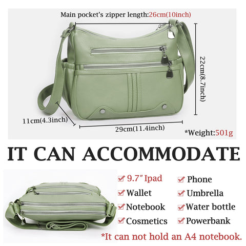 Women Soft PU Leather Shoulder Handbag Multi Pocket Crossbody Bag Ladies Medium Roomy Purses Fashion Tote Top Handle Satchel VOLGANIK ROCK