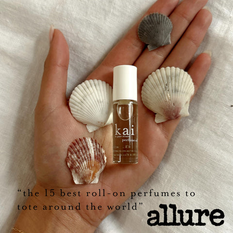 kai perfume oil - gardenia wrapped in white exotic flowers. eau de perfume roll-on oil, 1/8 oz., vegan, cruelty free, made in the usa