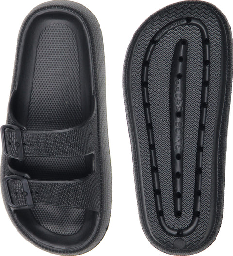 Weweya Slides for Men Women Pillow Slippers Double Buckle Adjustable EVA Flat Sandal Black Women Size 5.5 6 6.5 Weweya