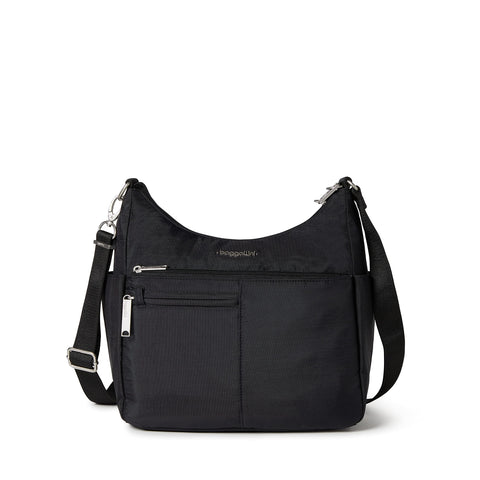 Baggallini Womens Securtex® Anti-theft Free Time Crossbody Bag Cross Body, Black Baggallini