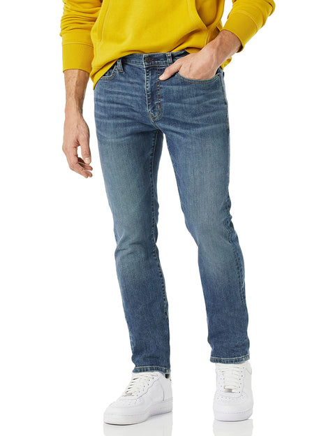 Amazon Essentials Men's Skinny-Fit High Stretch Jean, Medium Wash, 34W x 30L