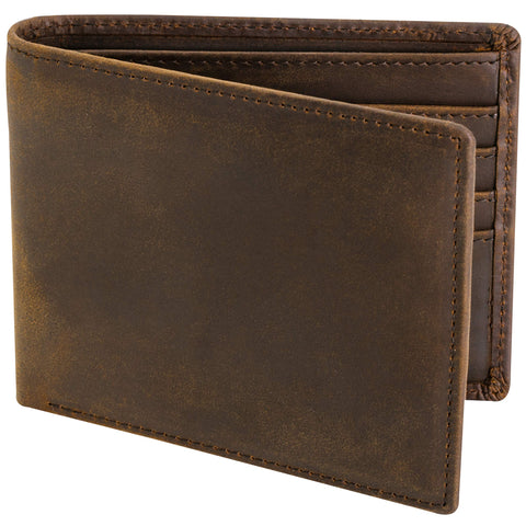 STAY FINE Top Grain Leather Wallet for Men | RFID Blocking | Bifold, Extra Capacity with 2 ID Windows | Ultra Strong Stitching | Slim Billfold with 8 Card Slots | Gift for Him STAY FINE