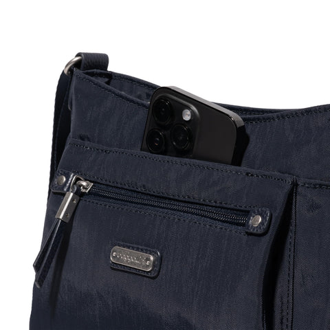 Baggallini Uptown Bagg with RFID Phone Wristlet - Crossbody Bag for Women Travel Purse - Lightweight Water-Resistant Baggallini