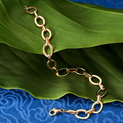 Ross-Simons 14kt Yellow Gold Flat Oval-Link Bracelet. 8 inches Ross-Simons