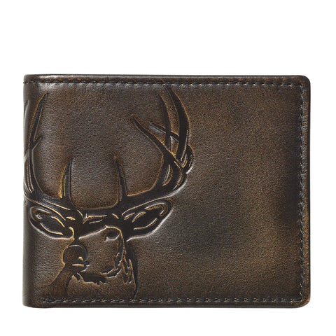 House of Jack Co. DEER Bifold Wallet for Men | Extra Capacity Two ID Windows | Full Grain Leather With Hand Burnished Finish | Multi Card Capacity | Deer Men's Wallet House of Jack Co.