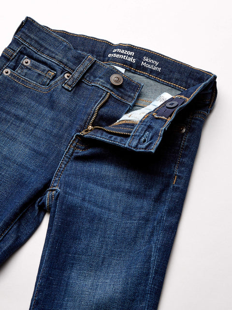 Amazon Essentials Outdoor Girls' Skinny Fit Stretch Jeans, Medium Wash, Size 6